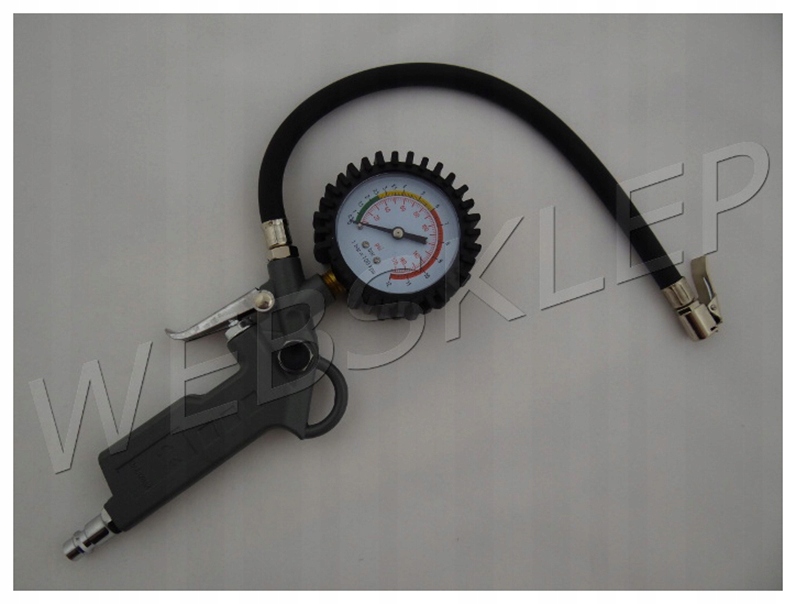 A9F28 CIŚNIENIOMIERZ SAMOCHODOWY MANOMETR Z PISTOLET Z WĘŻEM Marka DBautomotive