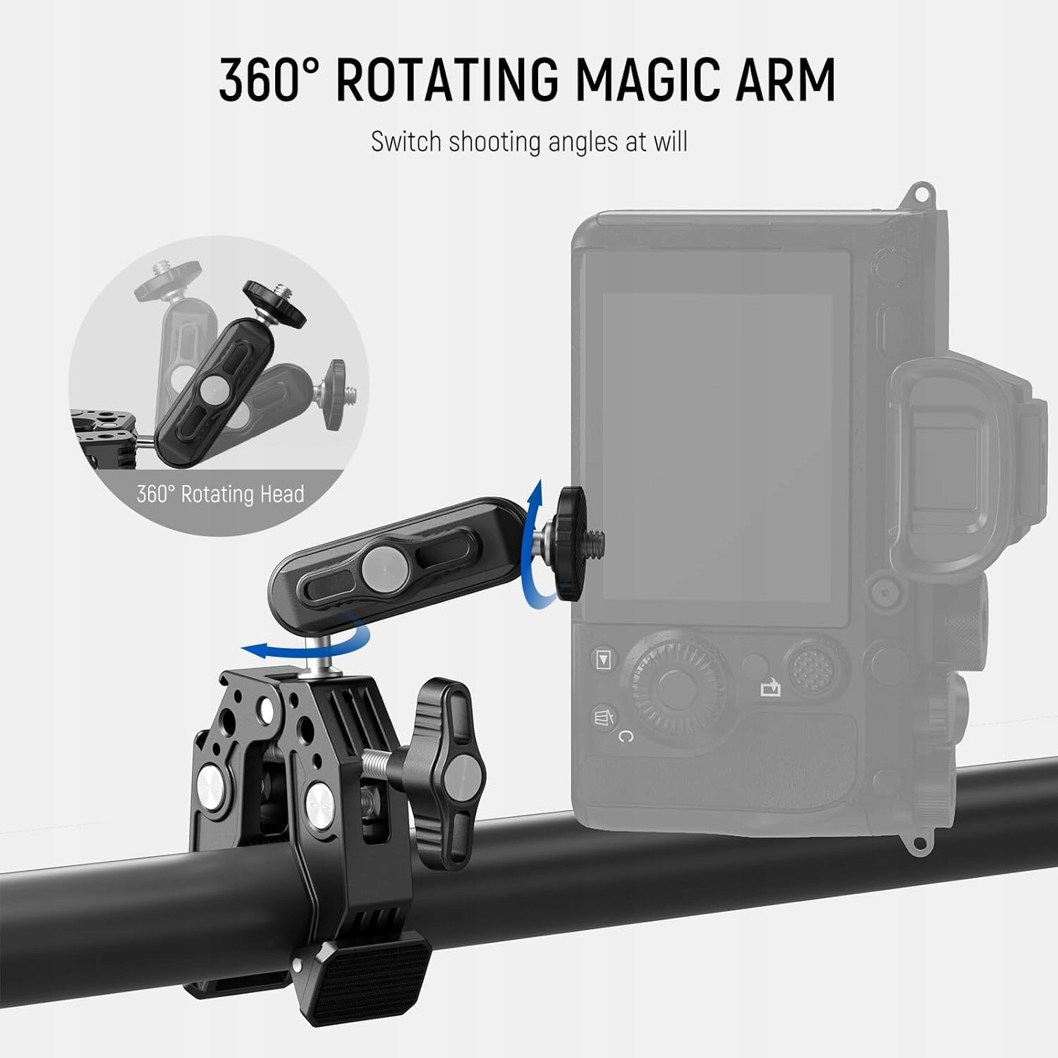 NEEWER Super Clamp Uchwyt z Magicznym Ramieniem do Kamery i Telefonu — miniatura 5