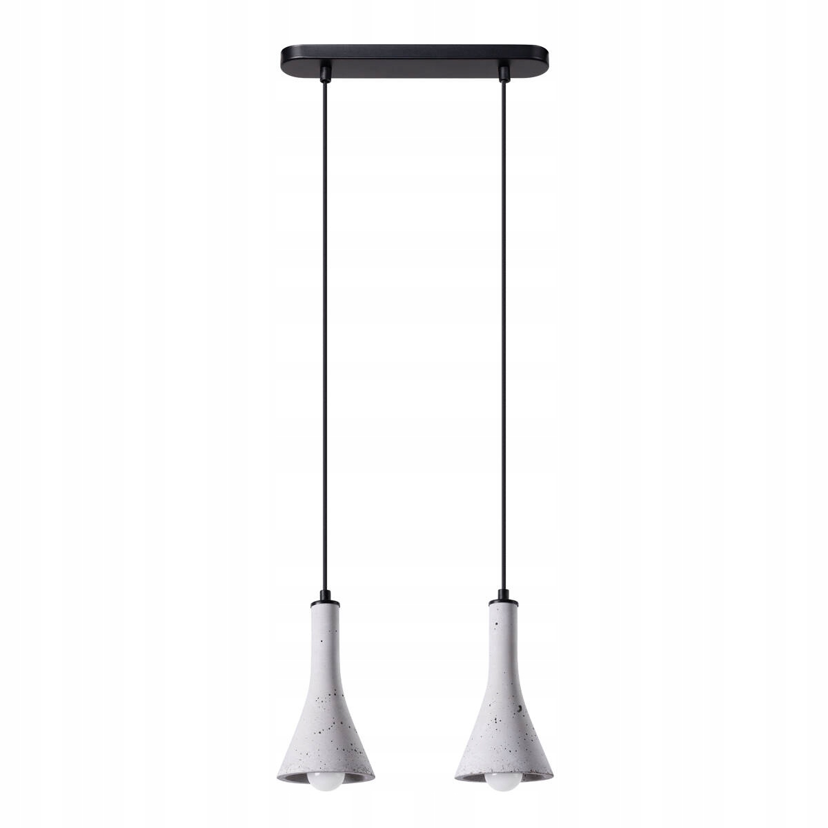Sollux Dvojitá závesná lampa, sivá, betónová, nad stolom, ostrovček, bar, do jedálne