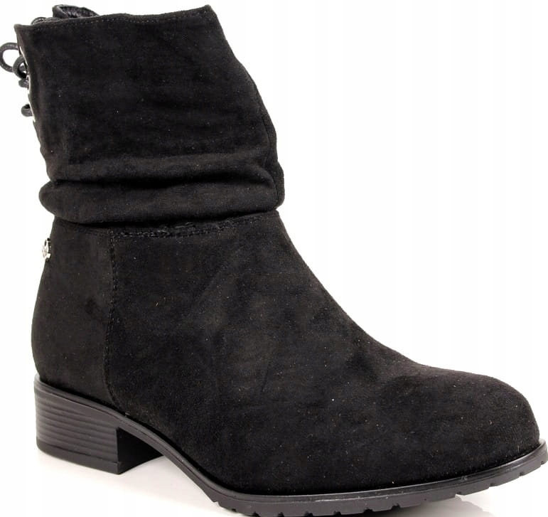 Černé Kotníkové Boty Dámské Módní Sašky Na Ploché Podrážce Se Zipem