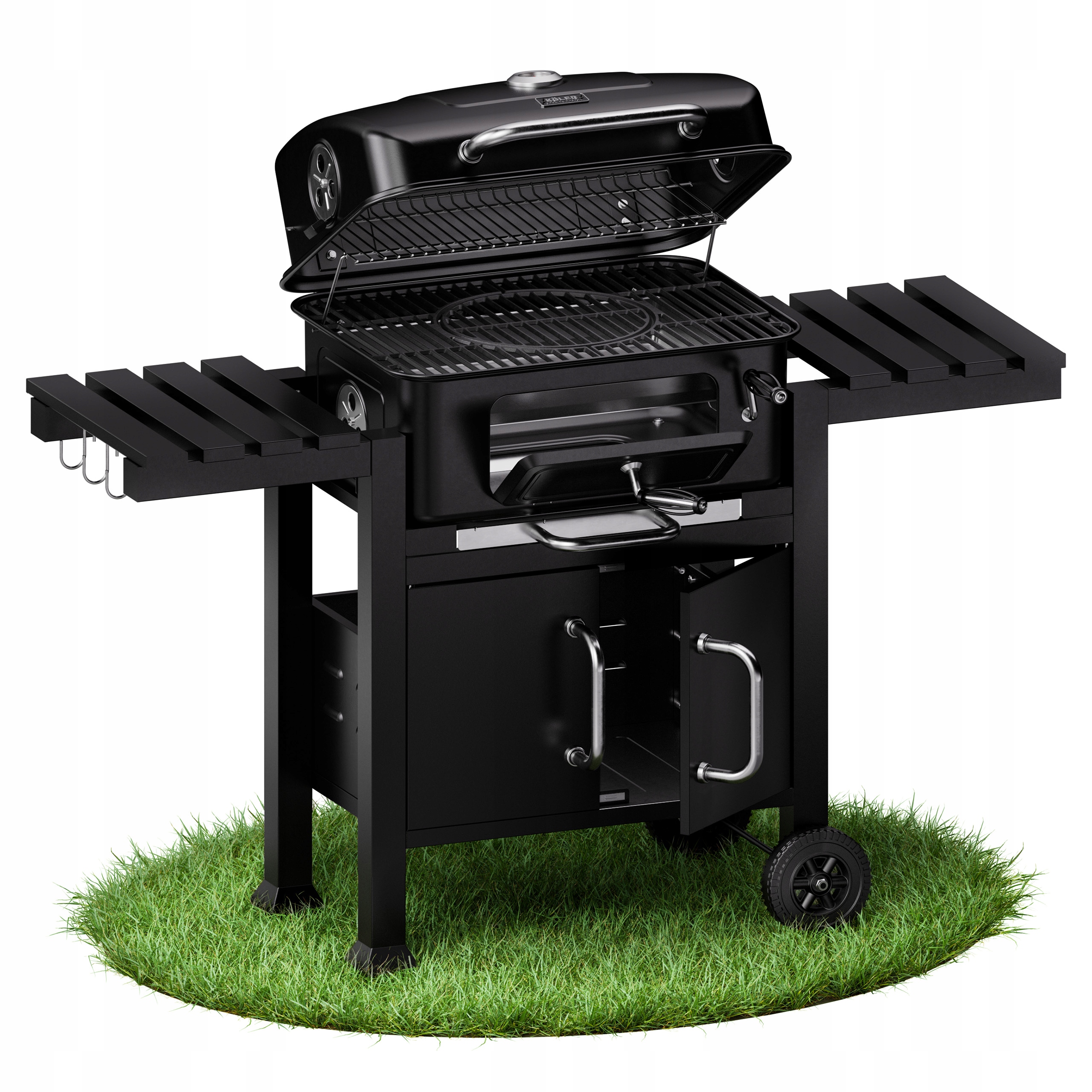 Grill Węglowy Ogrodowy Duży Ember CH2 Żeliwny Ruszt Emaliowany Premium