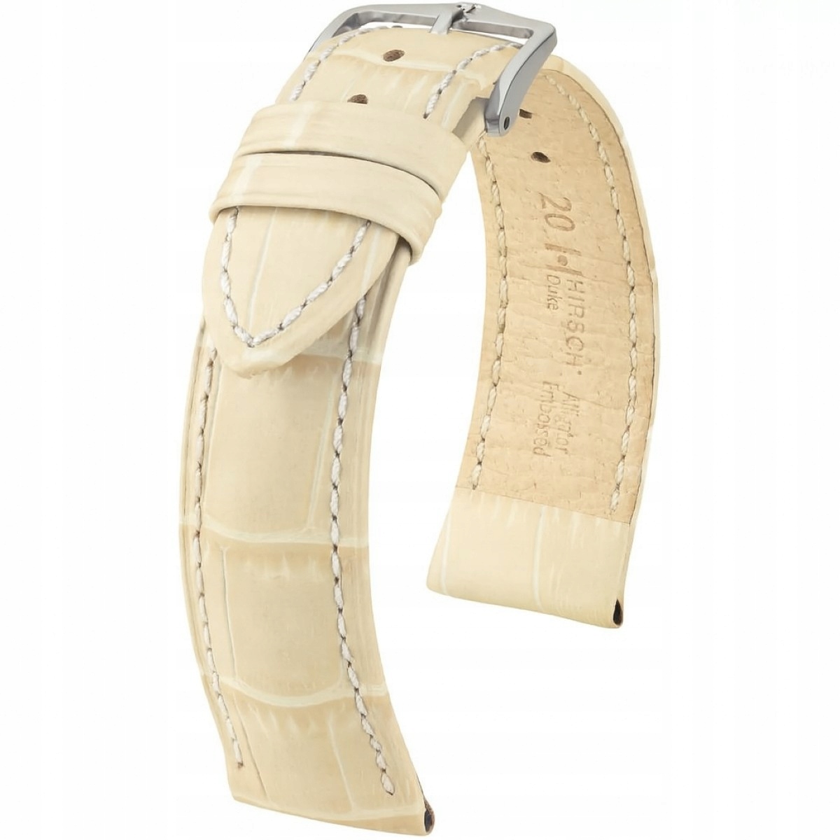 Béžový kožený opasek 18 mm Hirsch Duke 01028190NQ-2-18 (M)