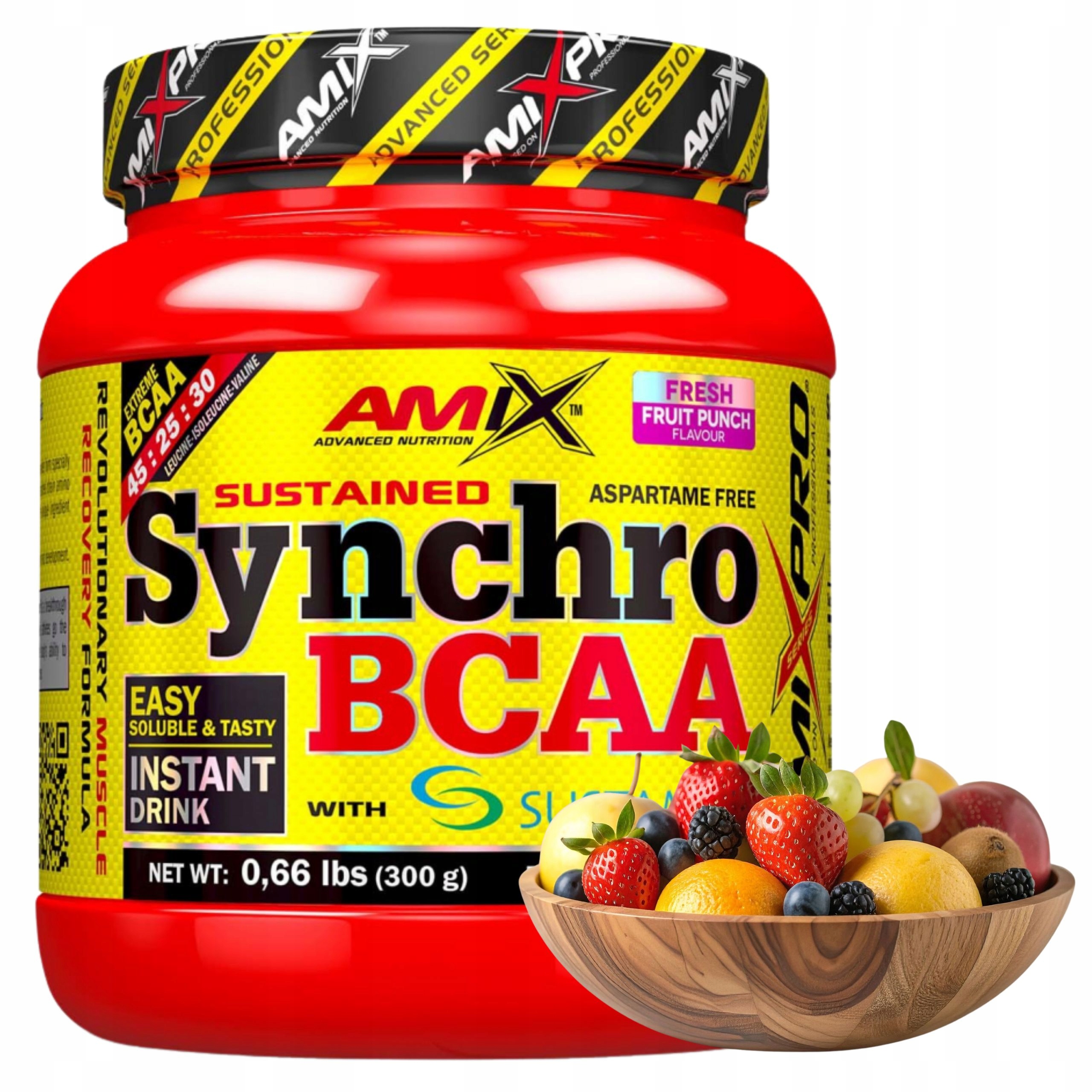 Amix Bcaa na pití Regenerace svalů Glutamin Sustamina Ovocná Chuť 300 g