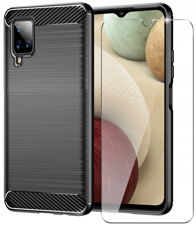 

Etui Pancerne Karbon Szkło do Samsung A12 M12