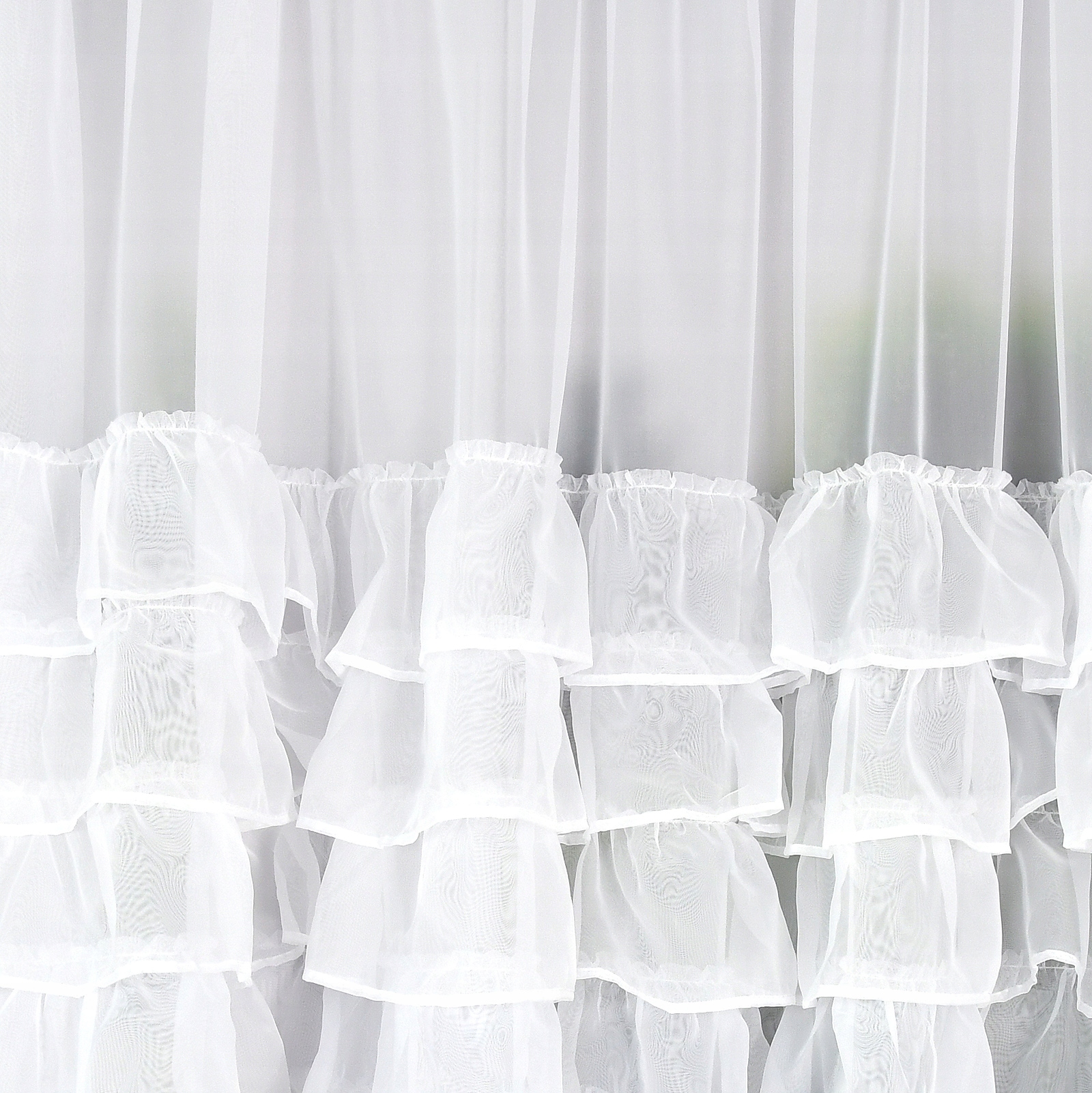 KRÓTKA FIRANA Z FALBANKAMI DO KUCHNI PRZELOTKI Materiał woal