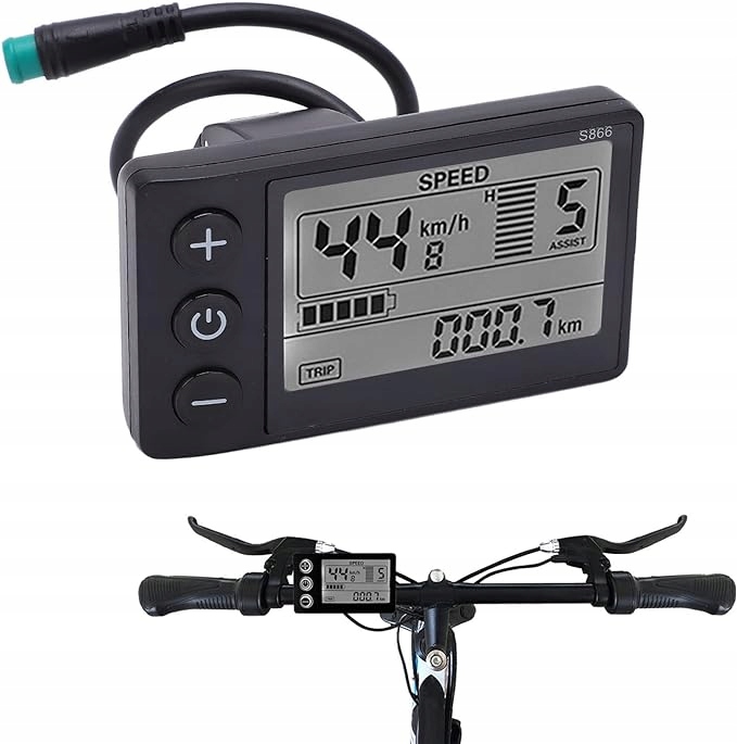 Wyświetlacz Rowerowy LCD-S866 E-bike Licznik LCD S866 36V 6 Pin