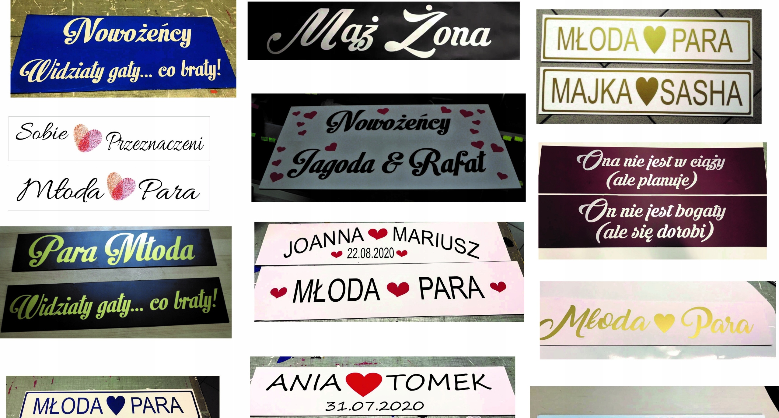 

Tablice auta Młoda Para Imiona Imię Personalizacja