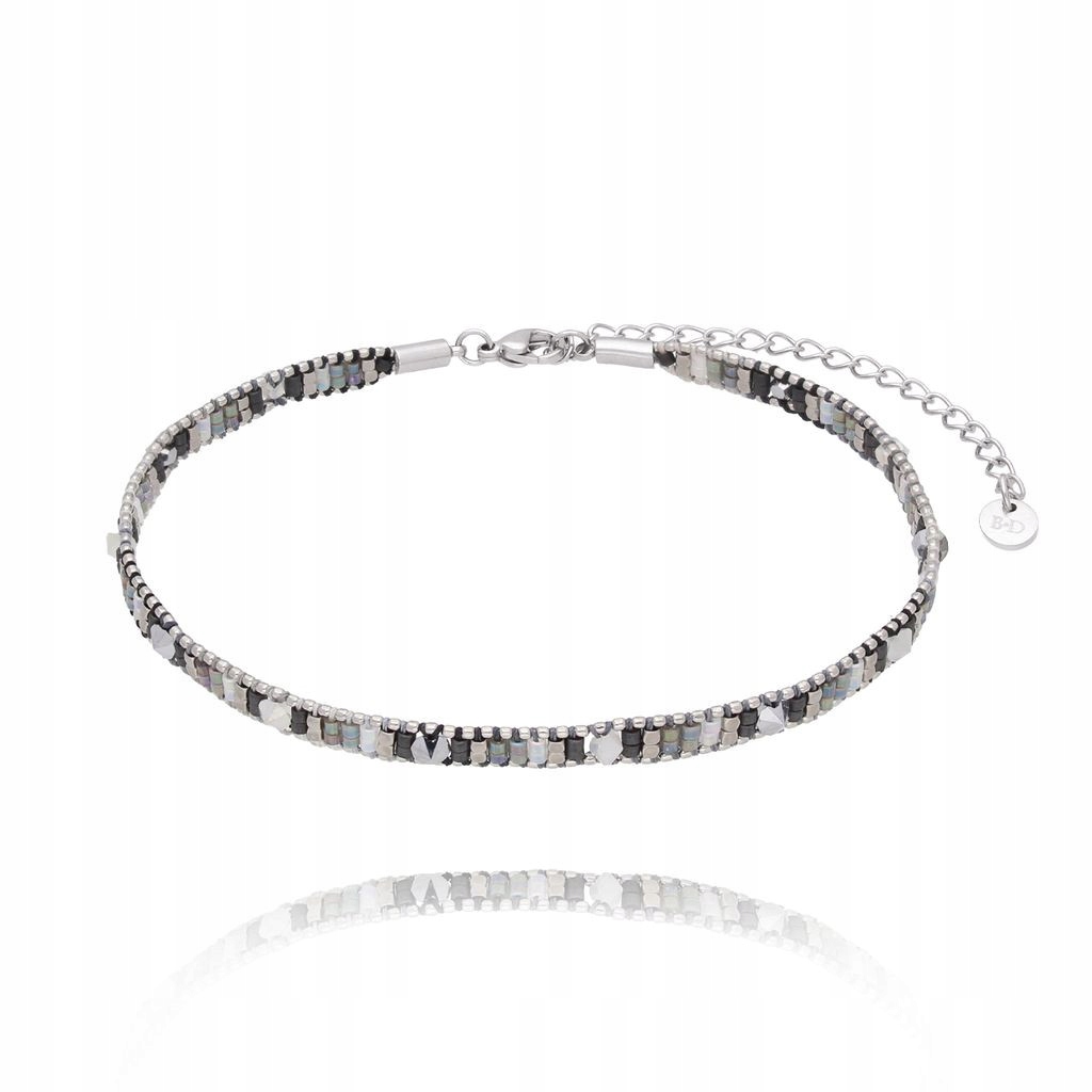 Bransoletka damska srebrna By Dziubeka koraliki miyuki