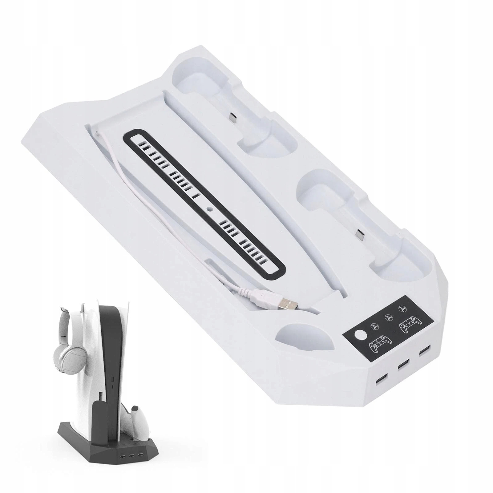 Podstawka PS5 z Wentylatorem Uhd 3500RPM Dual Charge