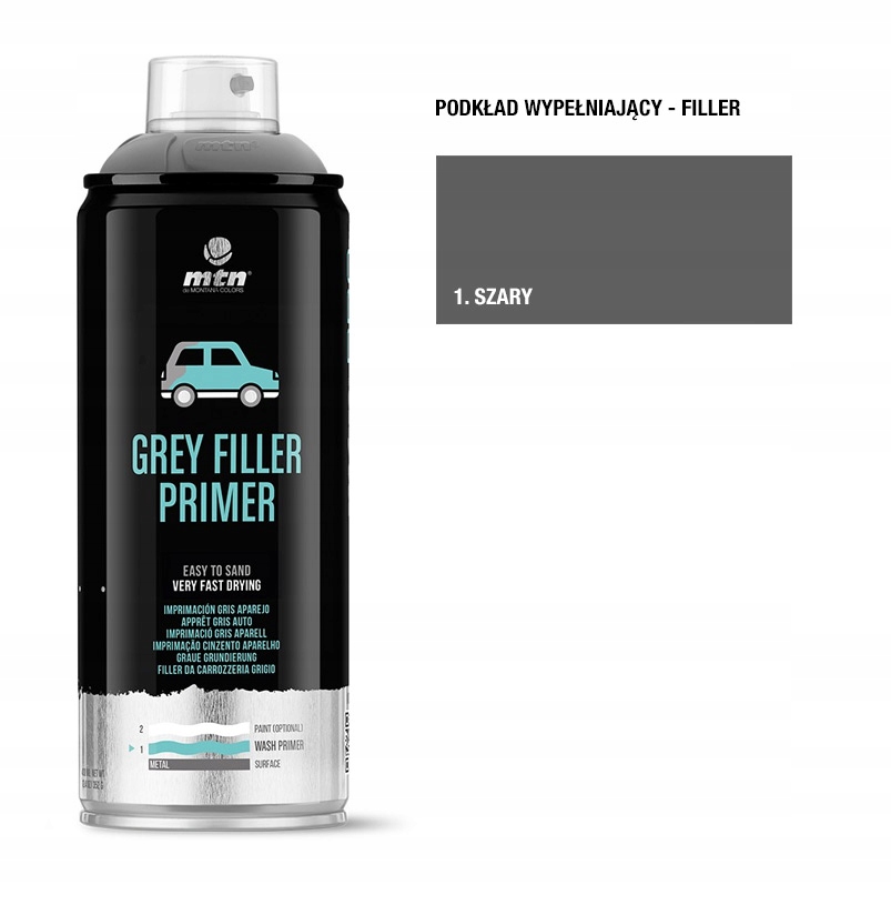 Наполнитель праймер серый спрей 400 мл. Монтана MTN PRO
