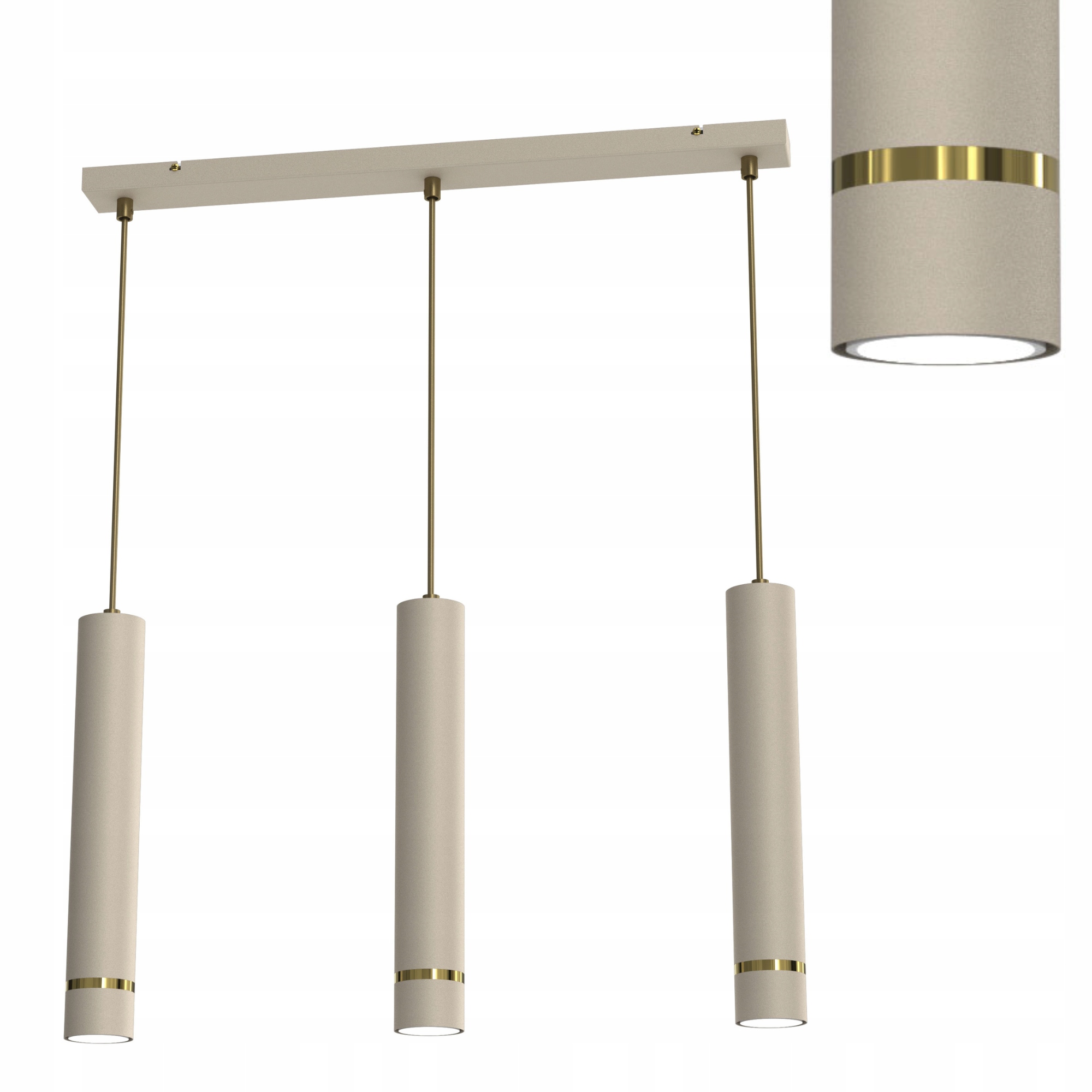 Lampa Wisząca Sufitowa Spot GU10 Led Kaszmir Tuby Polska Nowoczesna 3-PKT