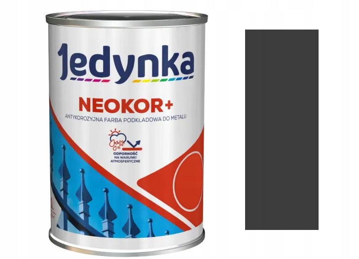 Jedynka Neokor+ Podkład antykorozyjny do metalu 10L Czarny