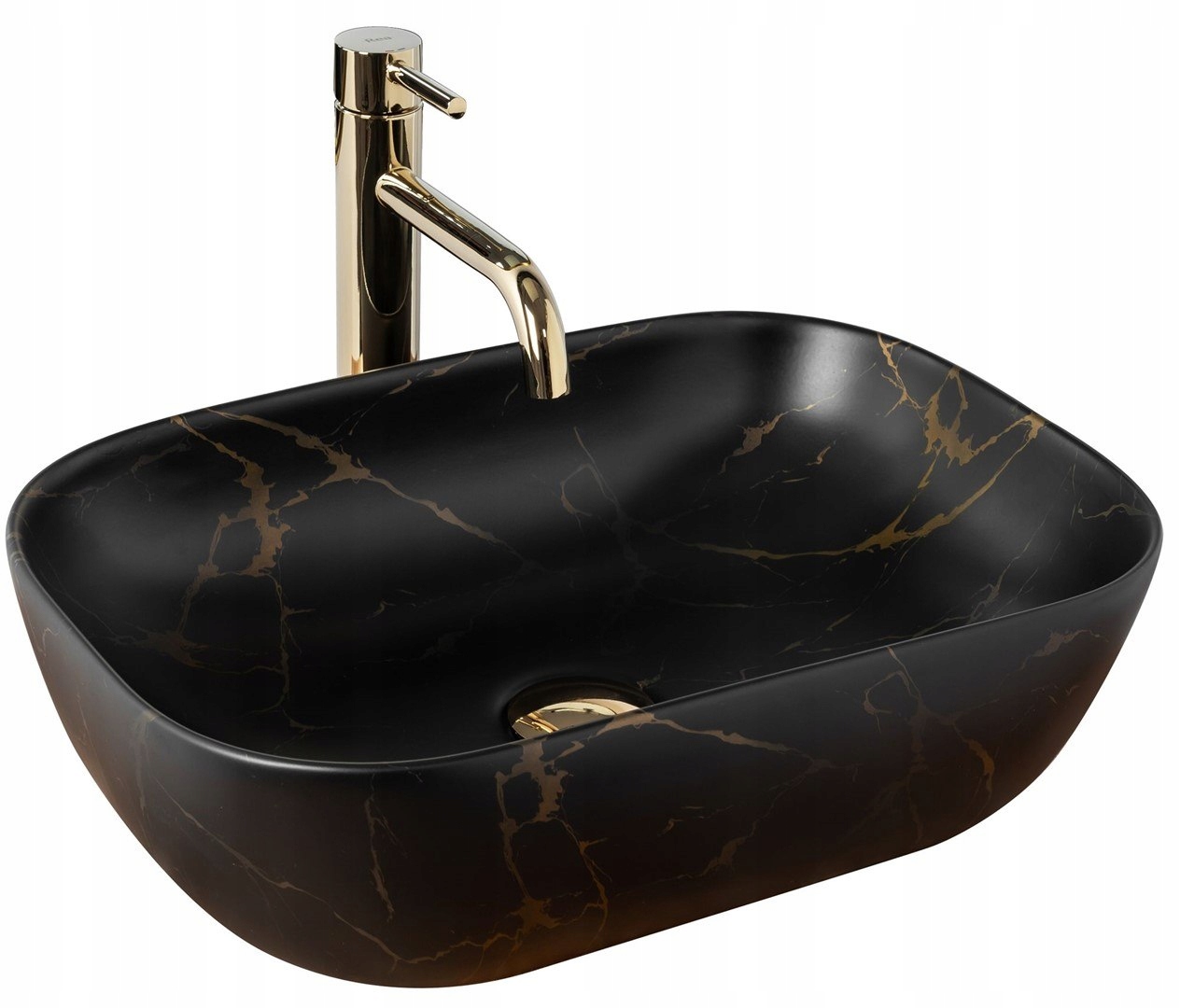 Umyvadlo Belinda Black Marble Matt Na Desku