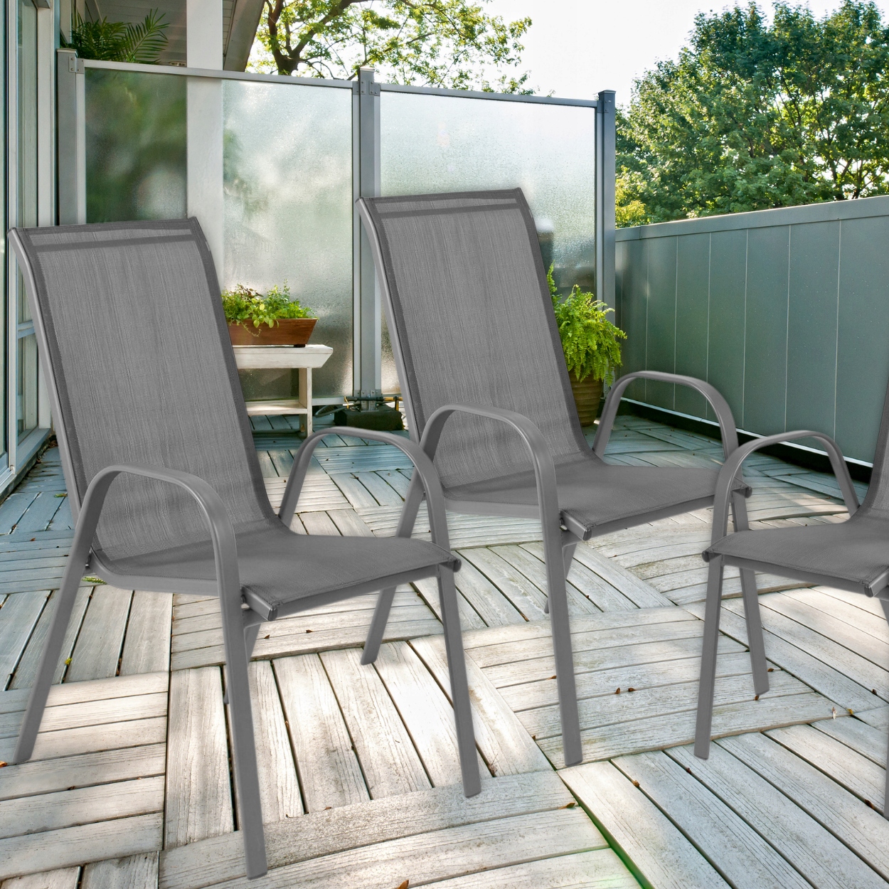 ZESTAW KRZESEŁ NA BALKON TARAS KRZESŁO OGRODOWE FOTEL DO OGRODU TARASU 4szt EAN (GTIN) 0789657554