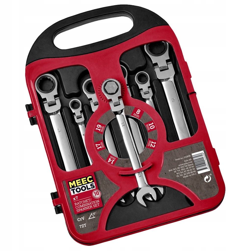 Kľúče račňa ploché 8-19 mm, sada 7 prvkov