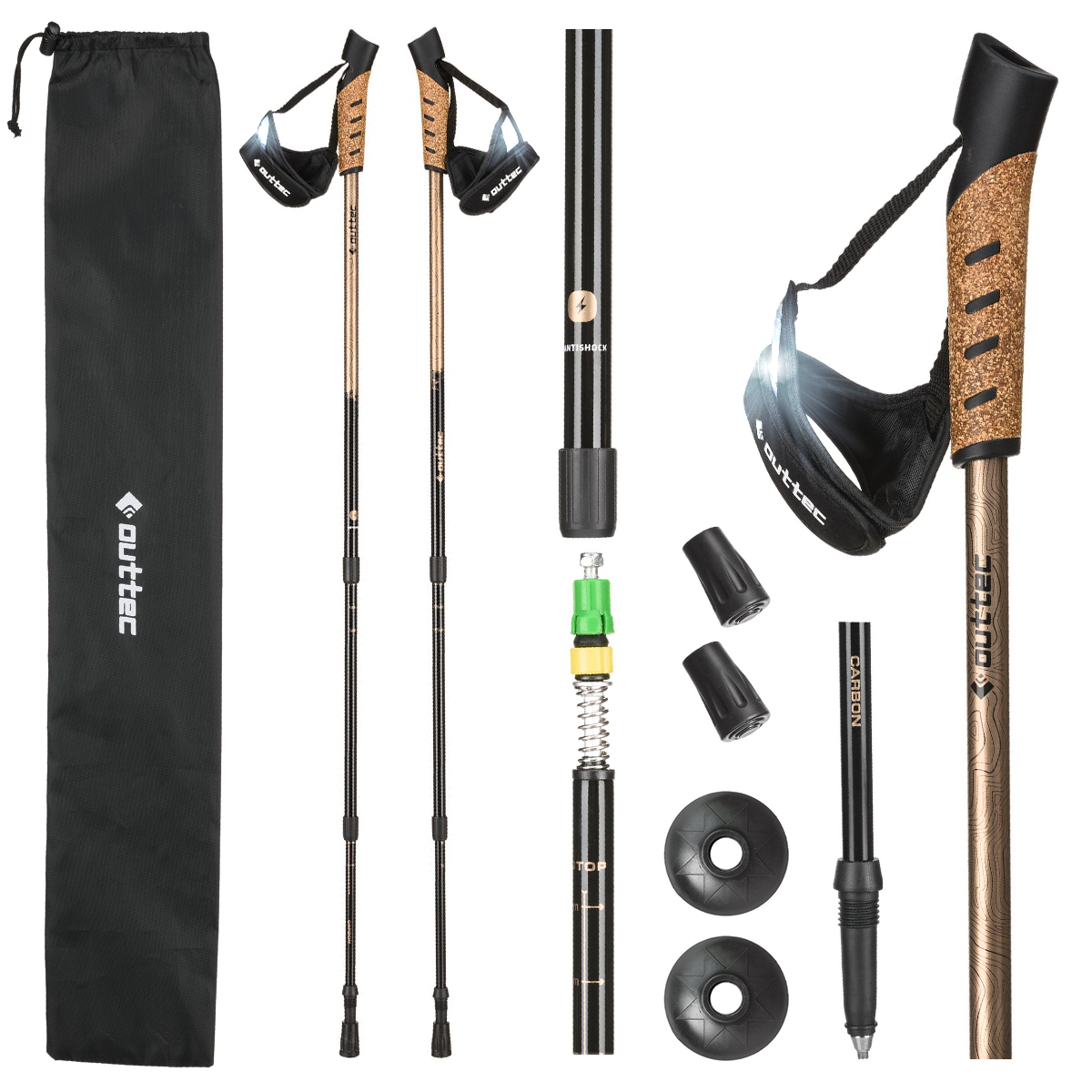 

Kije Nordic Walking Składane Karbonowe Outtec