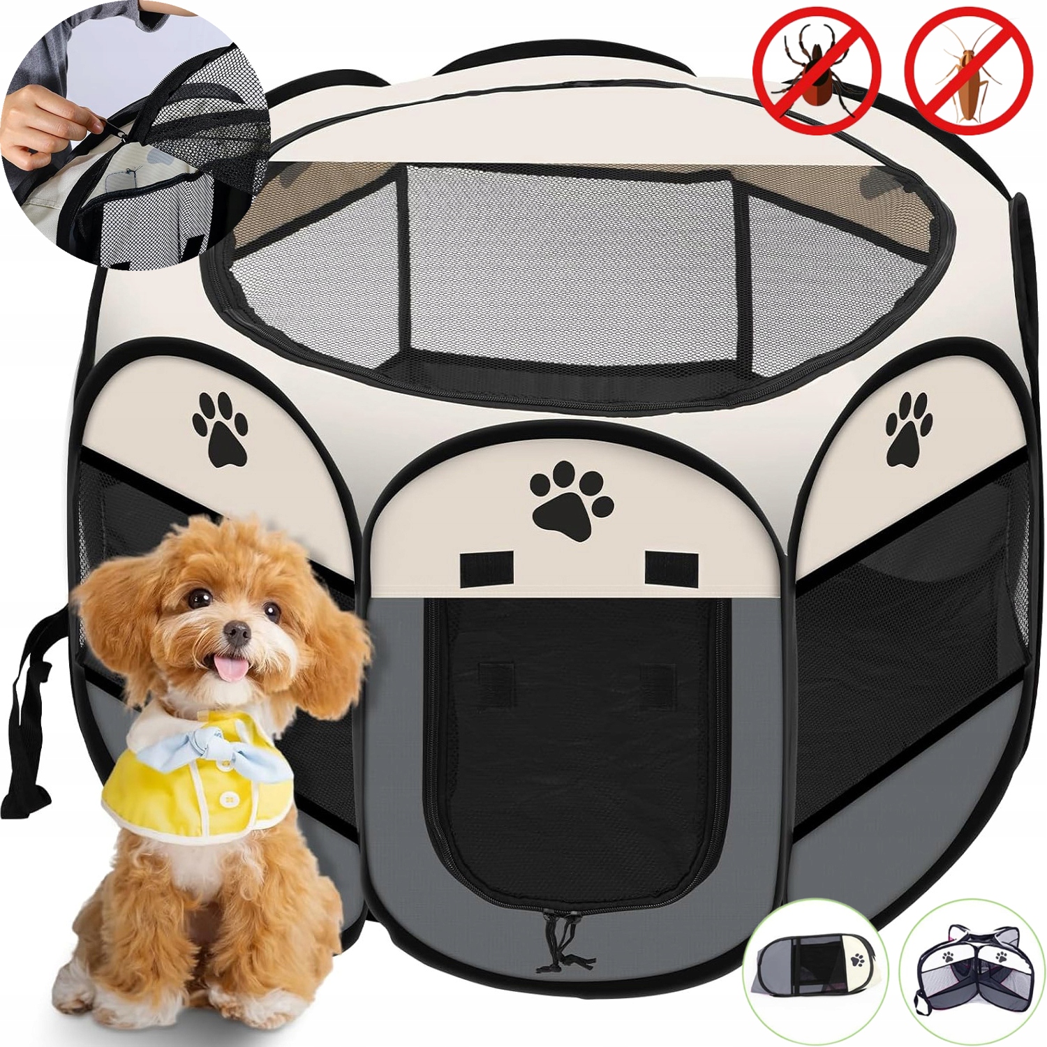 Levně Kotec Velká Přenosná Skládací Pro Psa Kočku Zvířat Pelíšek 74X43 CM