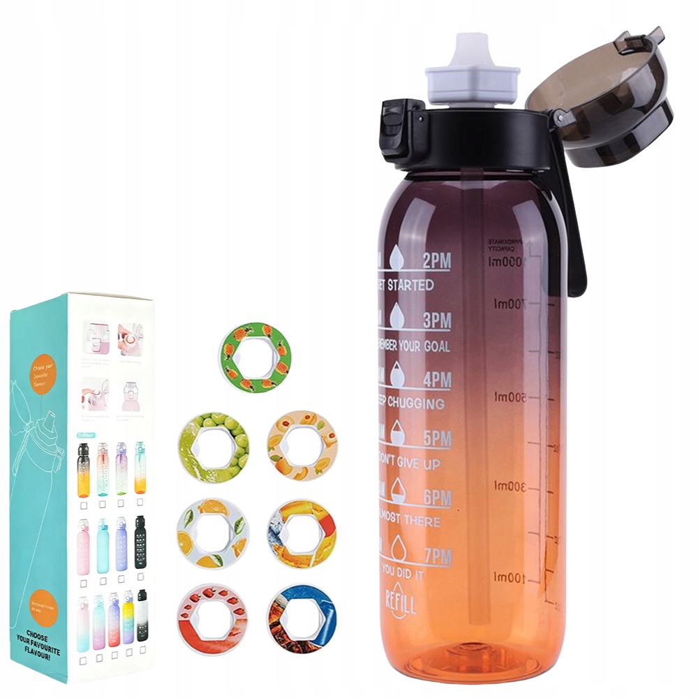 Butelka Smakowa Bidon Na Wodę Z 7 PODami Zestaw 1L zero cukru i kalorii