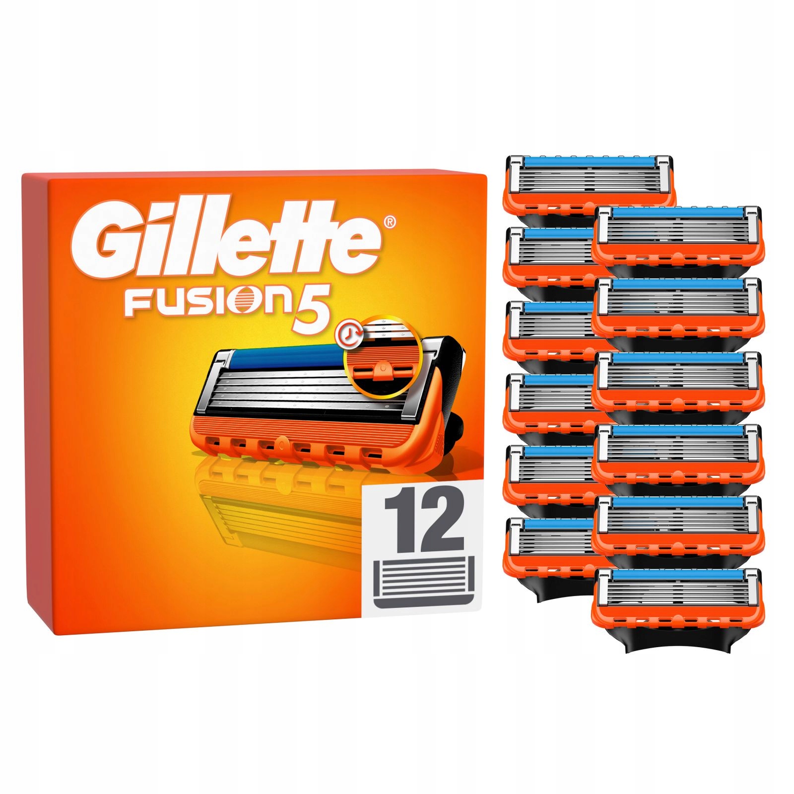 Gillette FUSION5 Men's Razor Blades Oranžová/černá 12 Pcs