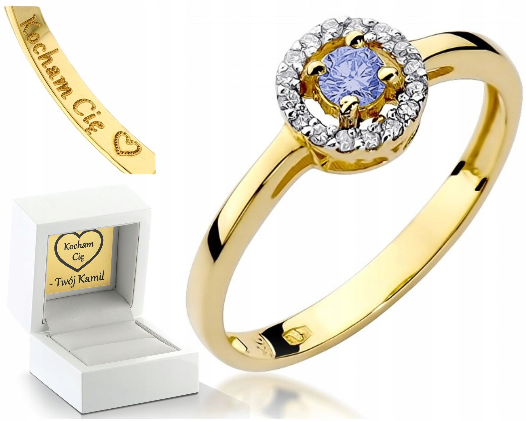 Prstýnek Tanzanit Gravírování Bonus 585