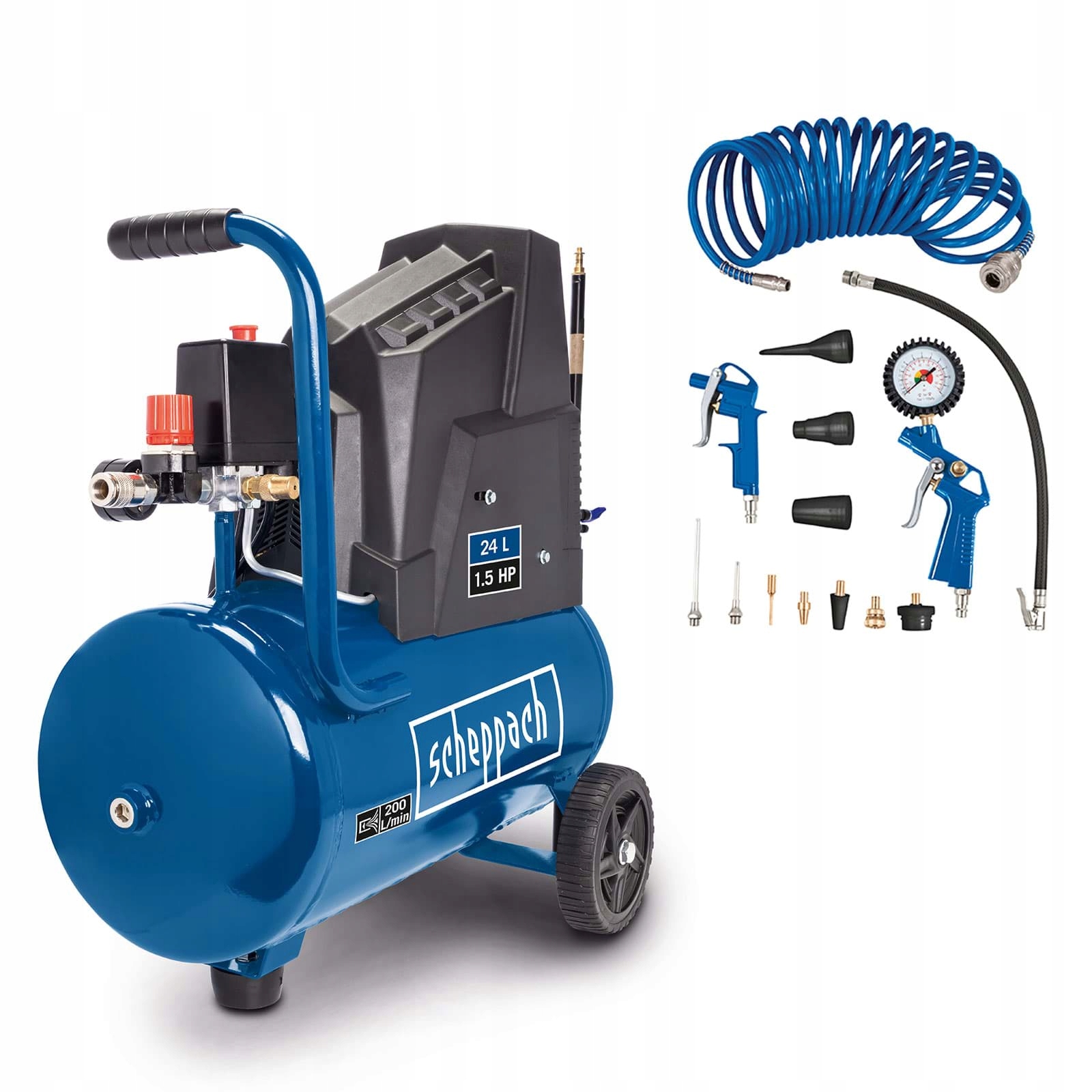 

Kompresor bezolejowy HC30o Zestaw XXL 13cz. 24L 8b