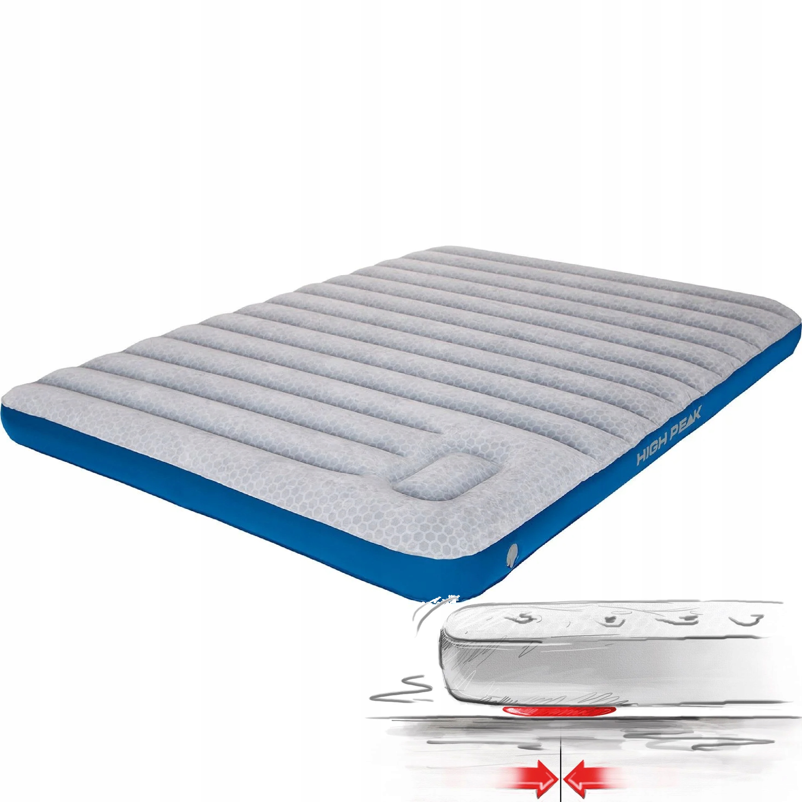 Matrace dvoulůžková High Peak dvojitá matrace kempingová postel 140x20x210
