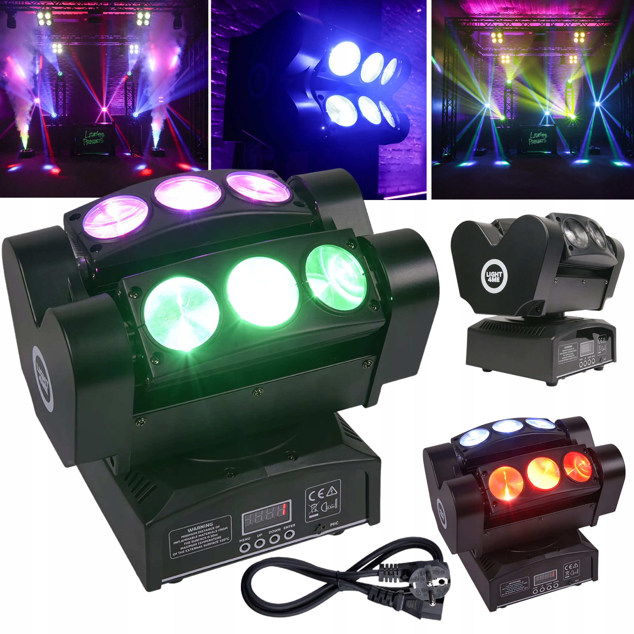 Pohyblivá Hlava Led Světelný Efekt Disco Osvětlení LIGHT4ME Spider Head