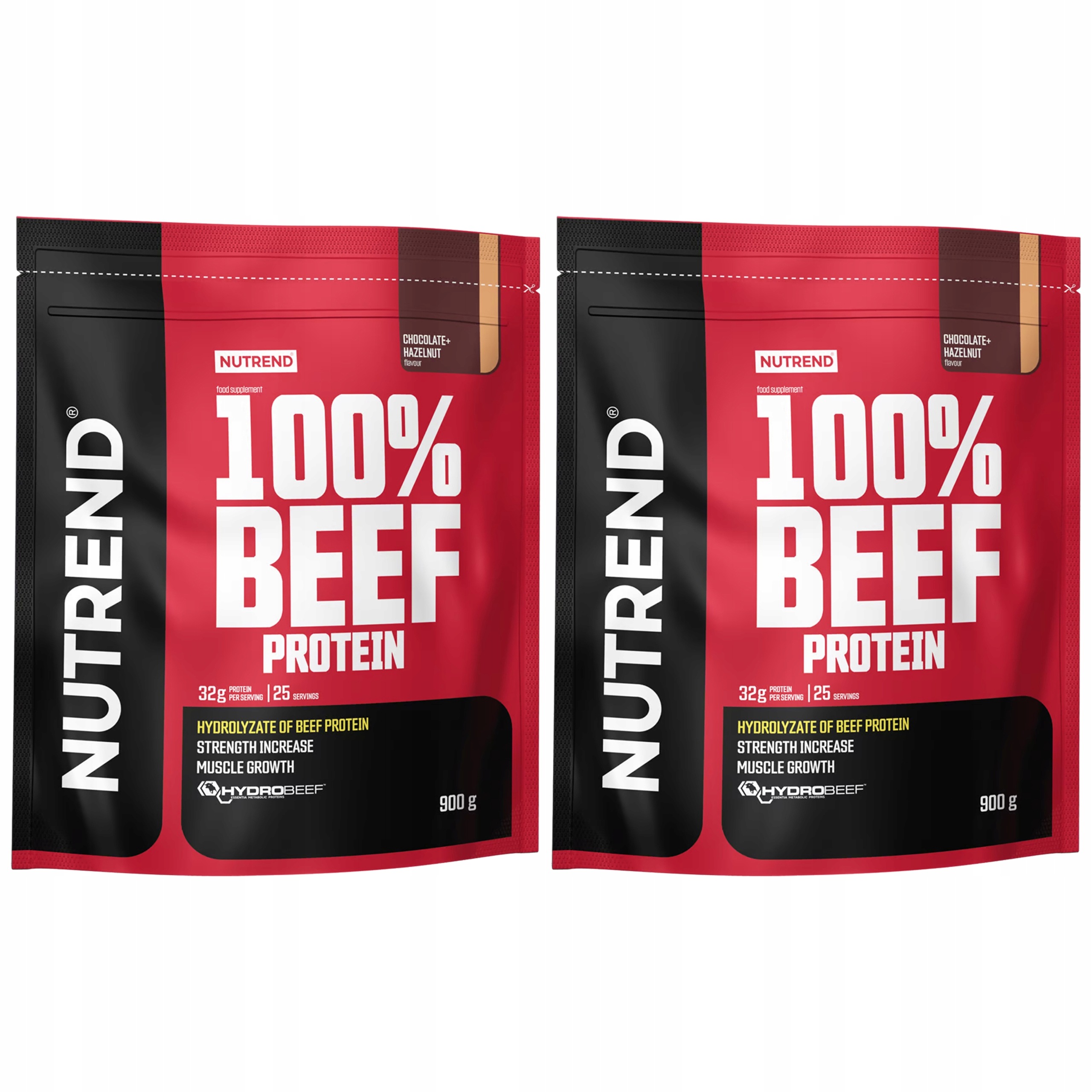 2x Hovězí protein 100% Beef Protein 86% hydrolyzát čokoláda 900 g Nutrend