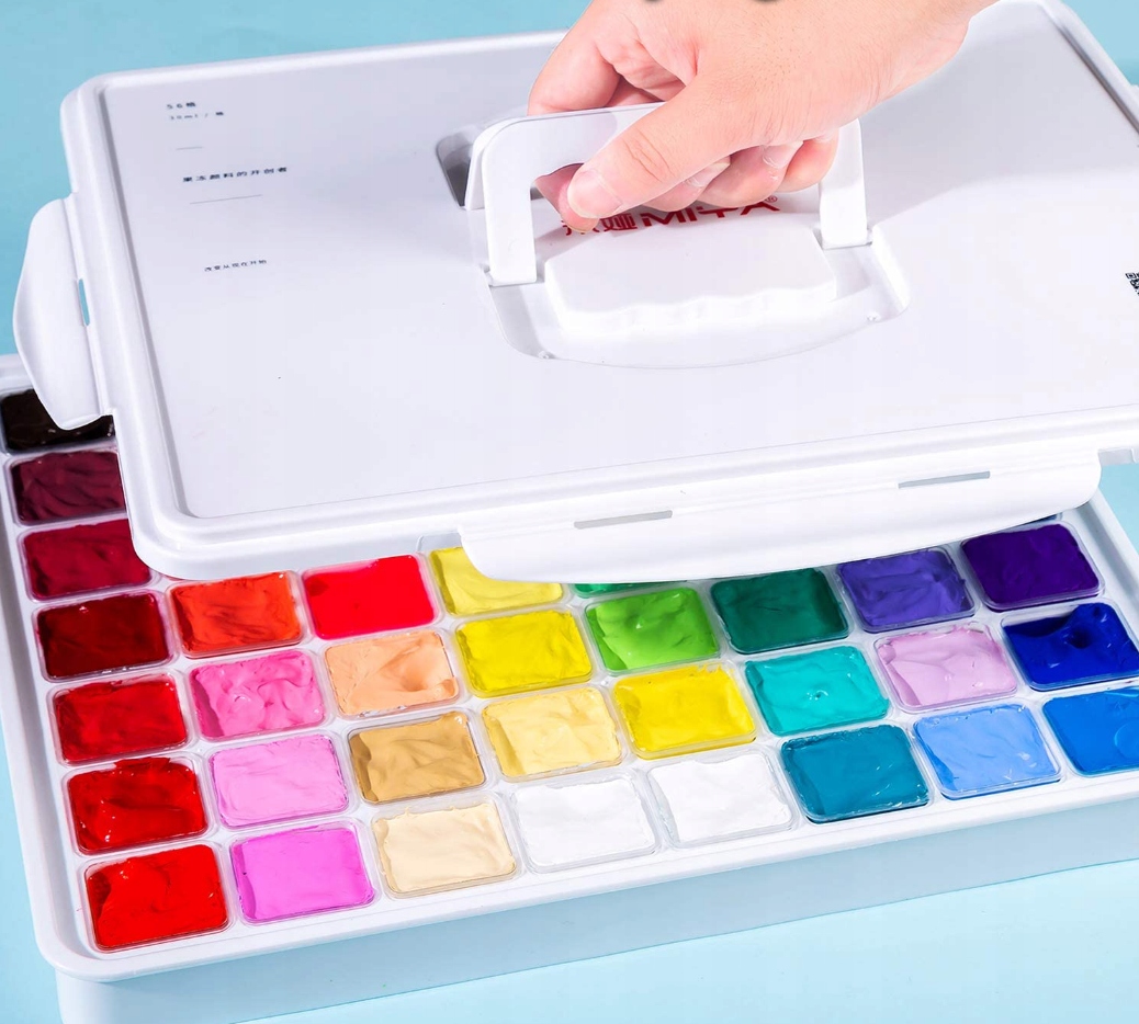 ZESTAW XL FARB GWASZOWYCH GWASZ DO MALOWANIA 56szt Kolor Wielokolorowy