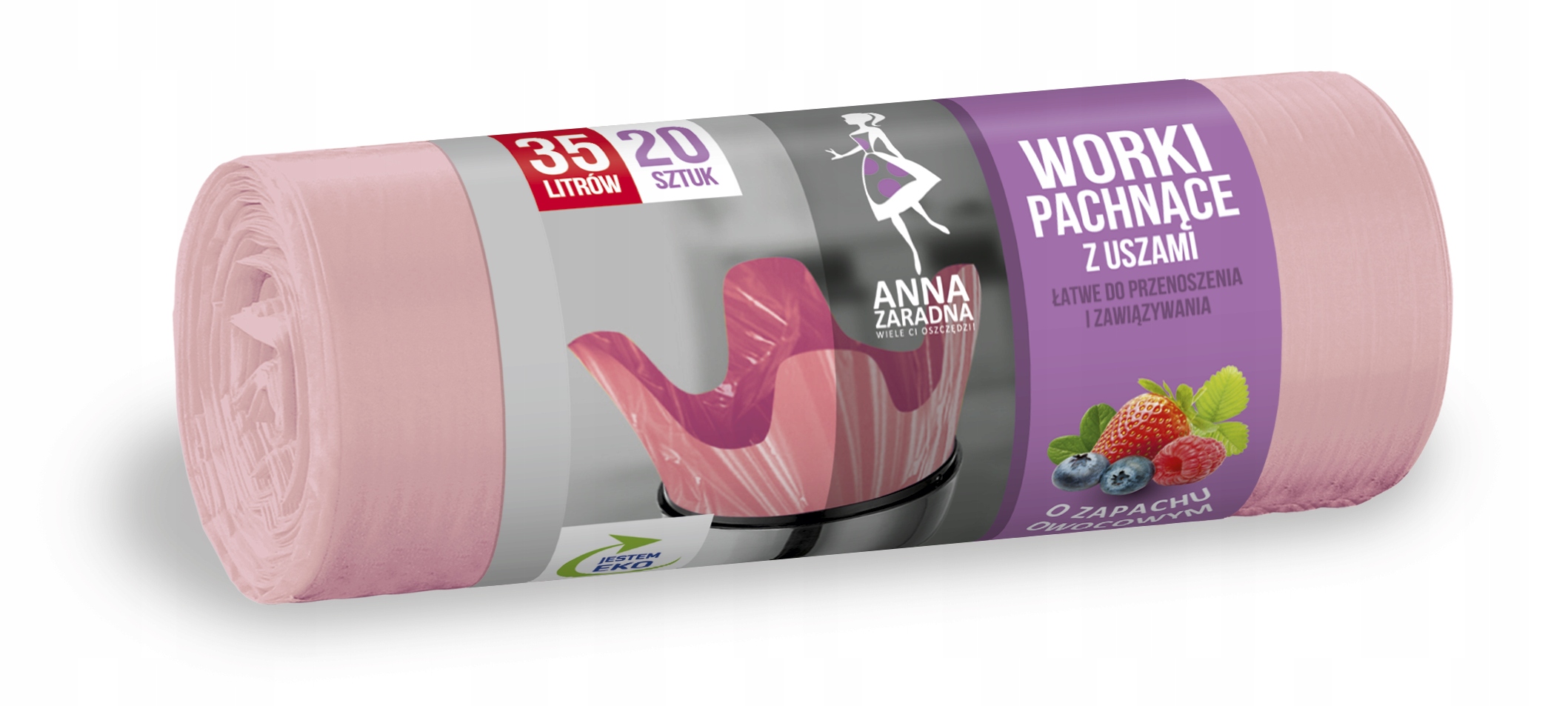 

Worki na śmieci z uszami zapach Owocowy 35L 20szt