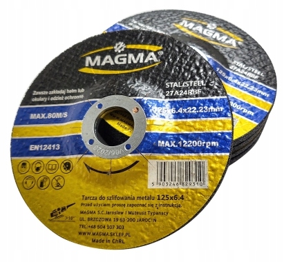 

Tarcza do cięcia metalu Magma 125x 6,4x 22,23 mm