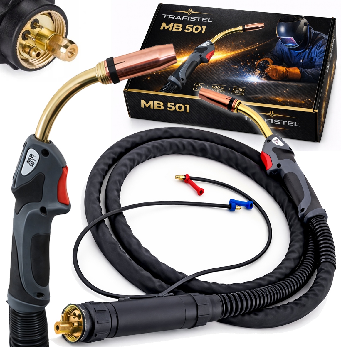 Uchwyt Spawalniczy MB501 MB-501 3M Chłodzony Cieczą Trafilux Euro Trafistel