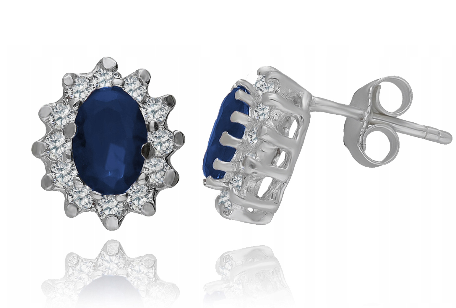 Malé Náušnice S Markýzem A Safíry A Zirkony