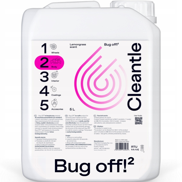 Cleantle Bug Off 5L Środek Do Usuwania Owadów Bezpieczny Dla Lakieru