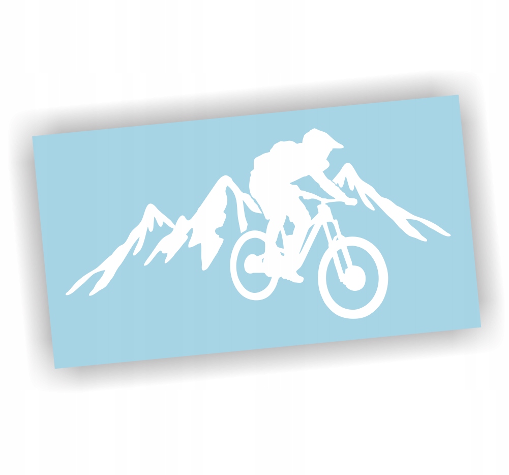 Naklejka Rower Góry kolor Biały mtb enduro trail naklejki na samochód auto!