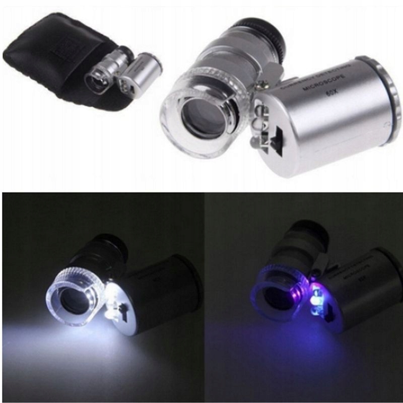 Mini MIKROSKOP Profesjonalna LUPA Jubilerska + LED