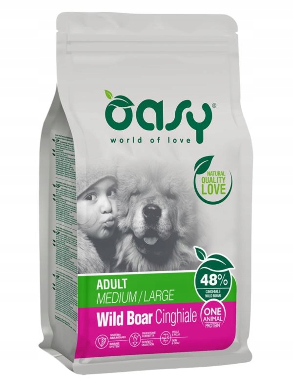 Oasy One Animal Protein Adult M/L Dzik 12KG