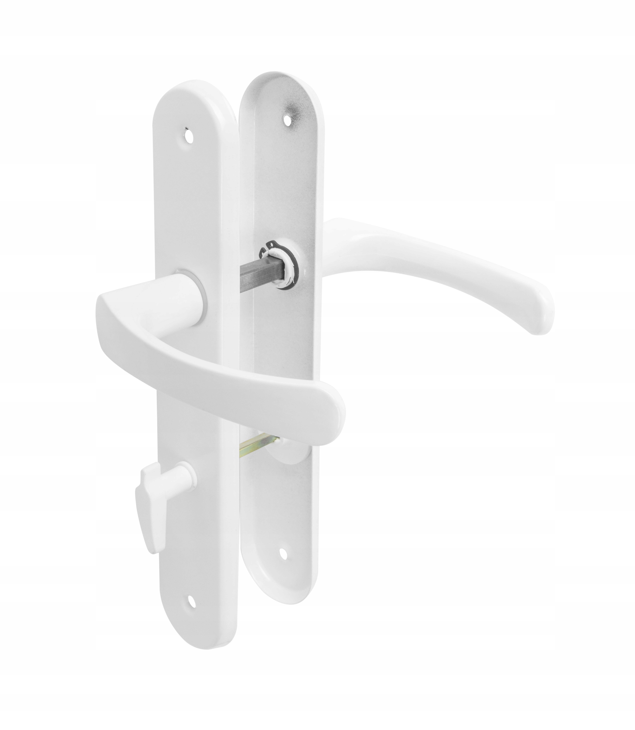 KLAMKA DRZWIOWA DO DRZWI 72 WC BIAŁA BISZKOPT Rodzaj szyldu Długi szyld