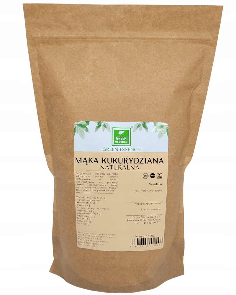 Levně Green Essence Kukuřičná mouka 1 kg žlutá kukuřičná mouka na palačinky