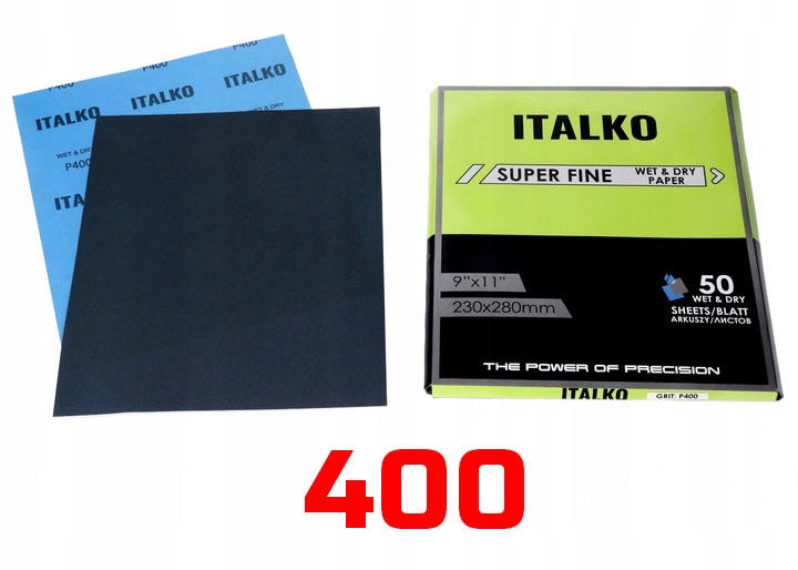 PAPIER ŚCIERNY WODNY NA MOKRO DO ŻYWICY P 400