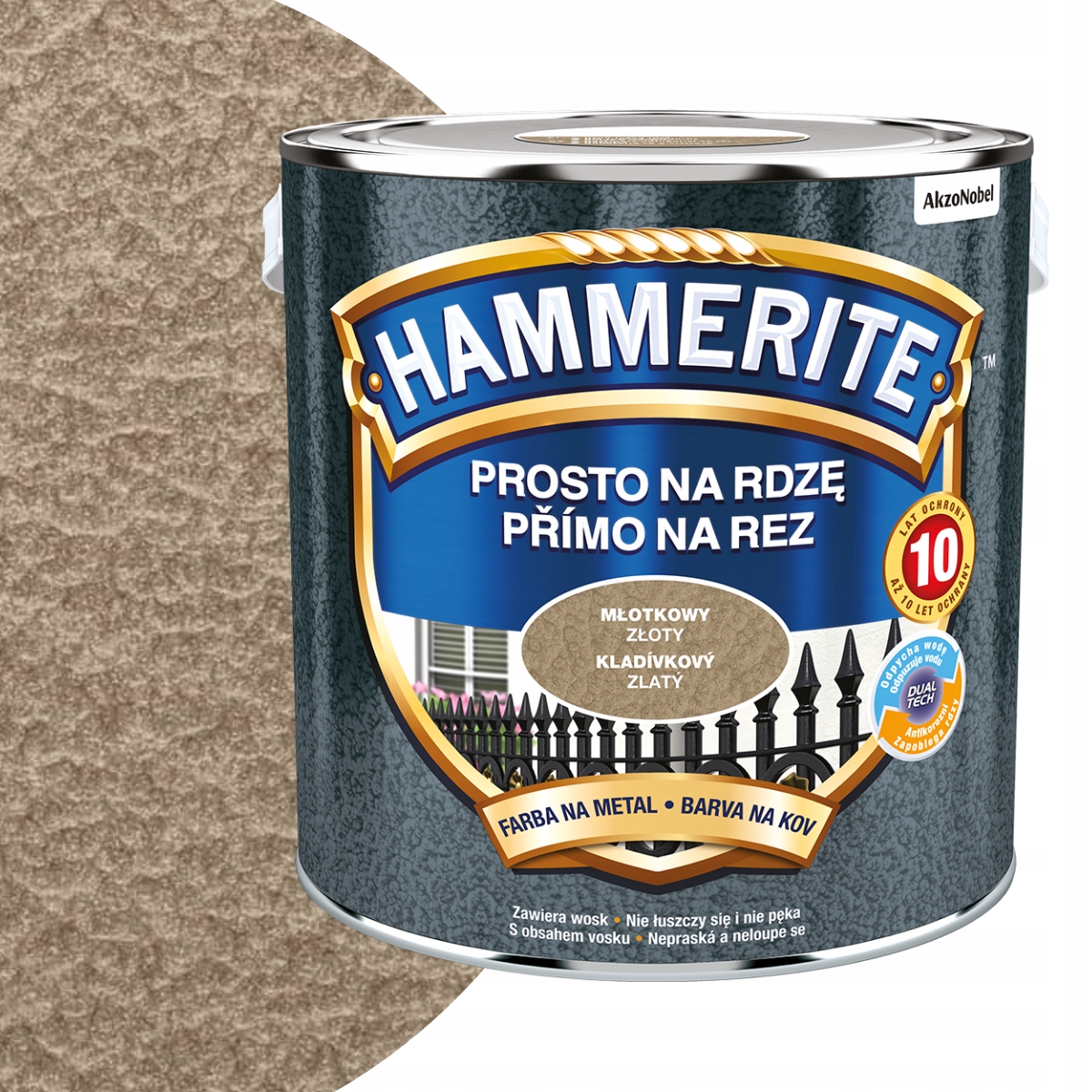Hammerite Prosto na Rdzę 2,5L Złoty Młotkowy