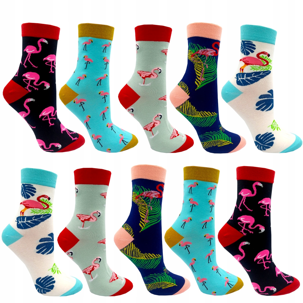 

Skarpety Damskie Wysokie Bawełna Flaming 10 Pak