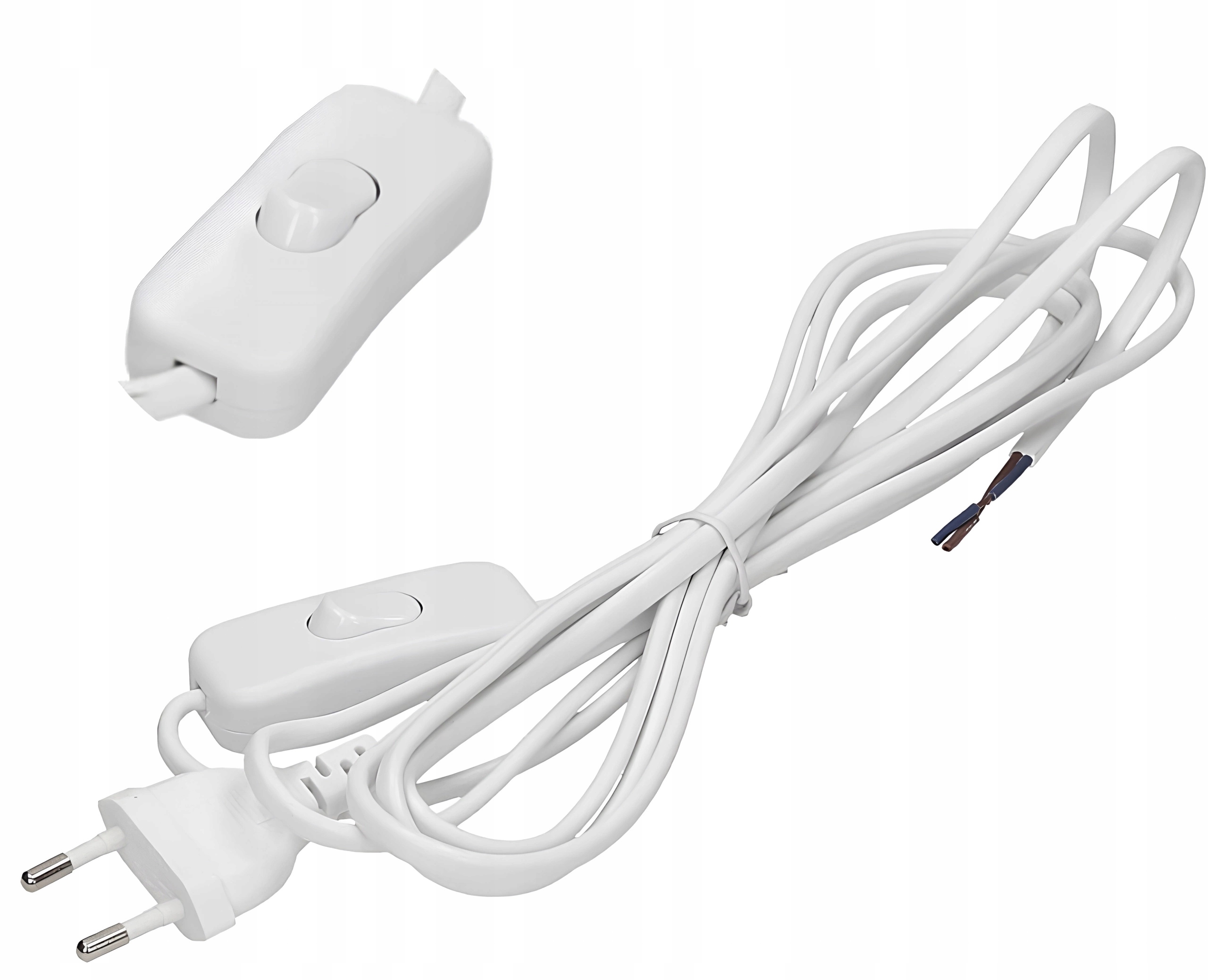 

Kabel Przewód z Włącznikiem i Wtyczką 3m Biały