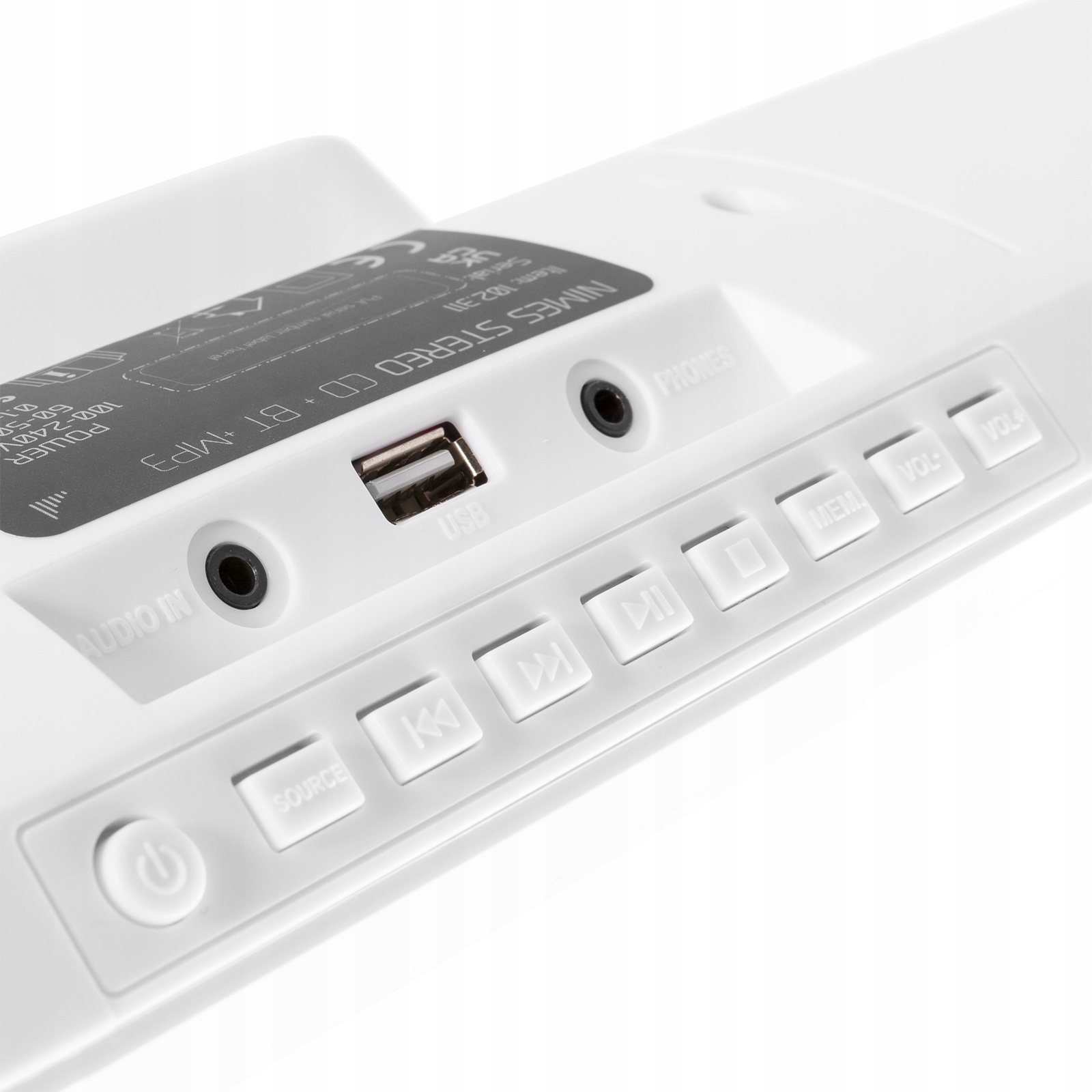 Miniwieża stereo Audizio z USB BT FM CD MP3 pilot Radio FM