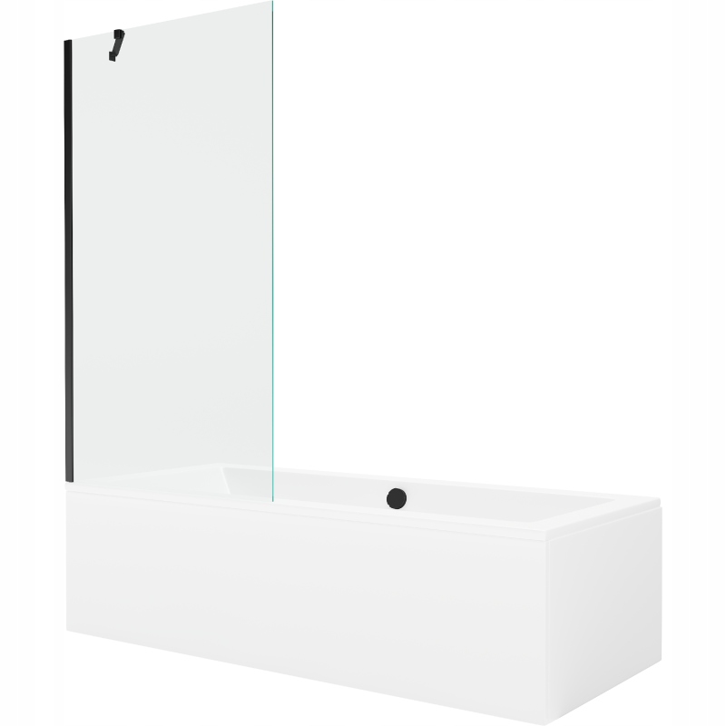 Mexen Cube vana 170x80cm s 90cm skleněnou zástěnou