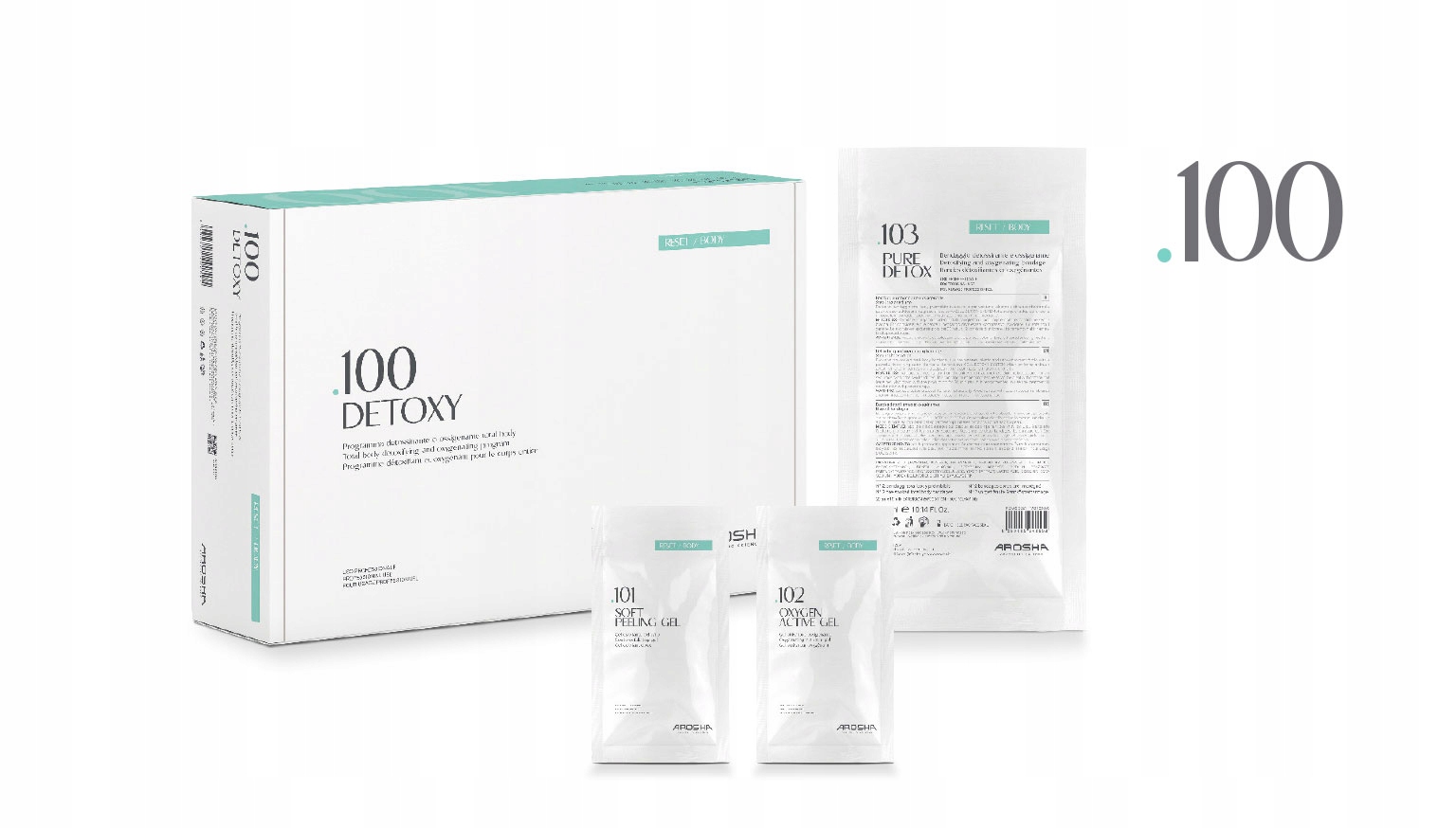 Arosha .100 Detoxy Zestaw 4xZabieg Oczyszczanie i Dotlenianie Organizmu