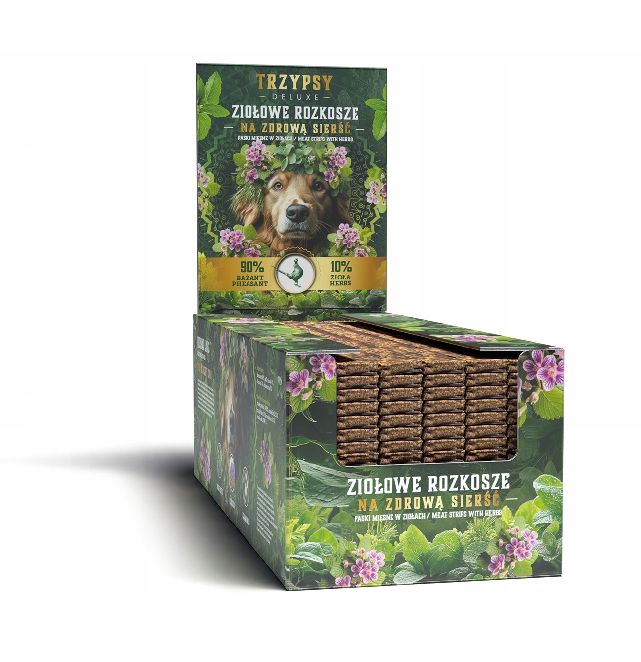 Levně psí pamlsek Pásky z Bažanta 1 kg Přírodní Zdravá srst Tři psi 30 ks