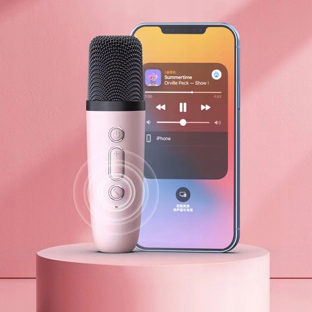 Przenośna Maszyna Kolor RGB do Karaoke z Bluetooth i Mikrofonami Komunikacja Bluetooth