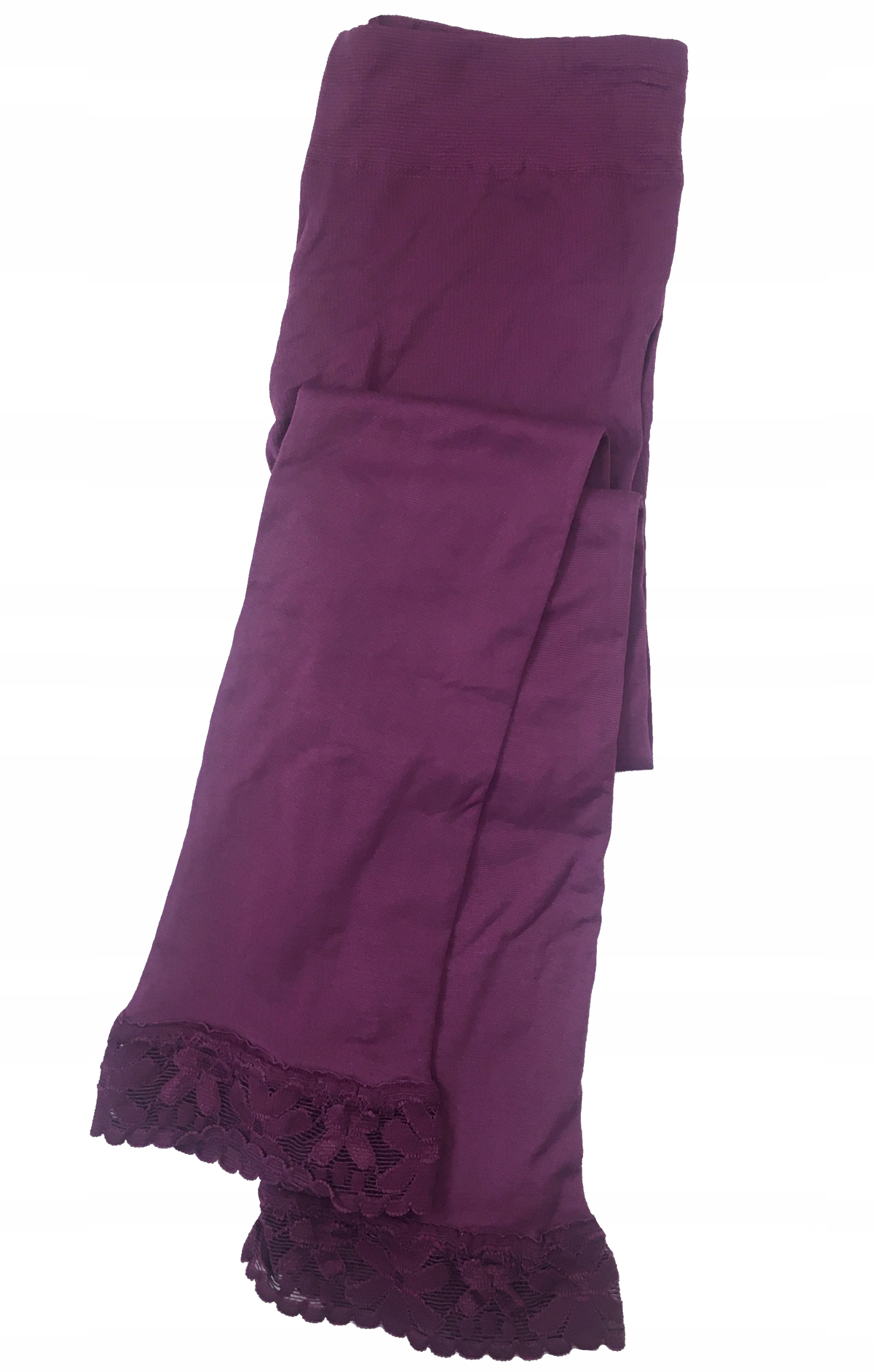 

Legginsy z mikrofibry z koronką fioletowe 152/158