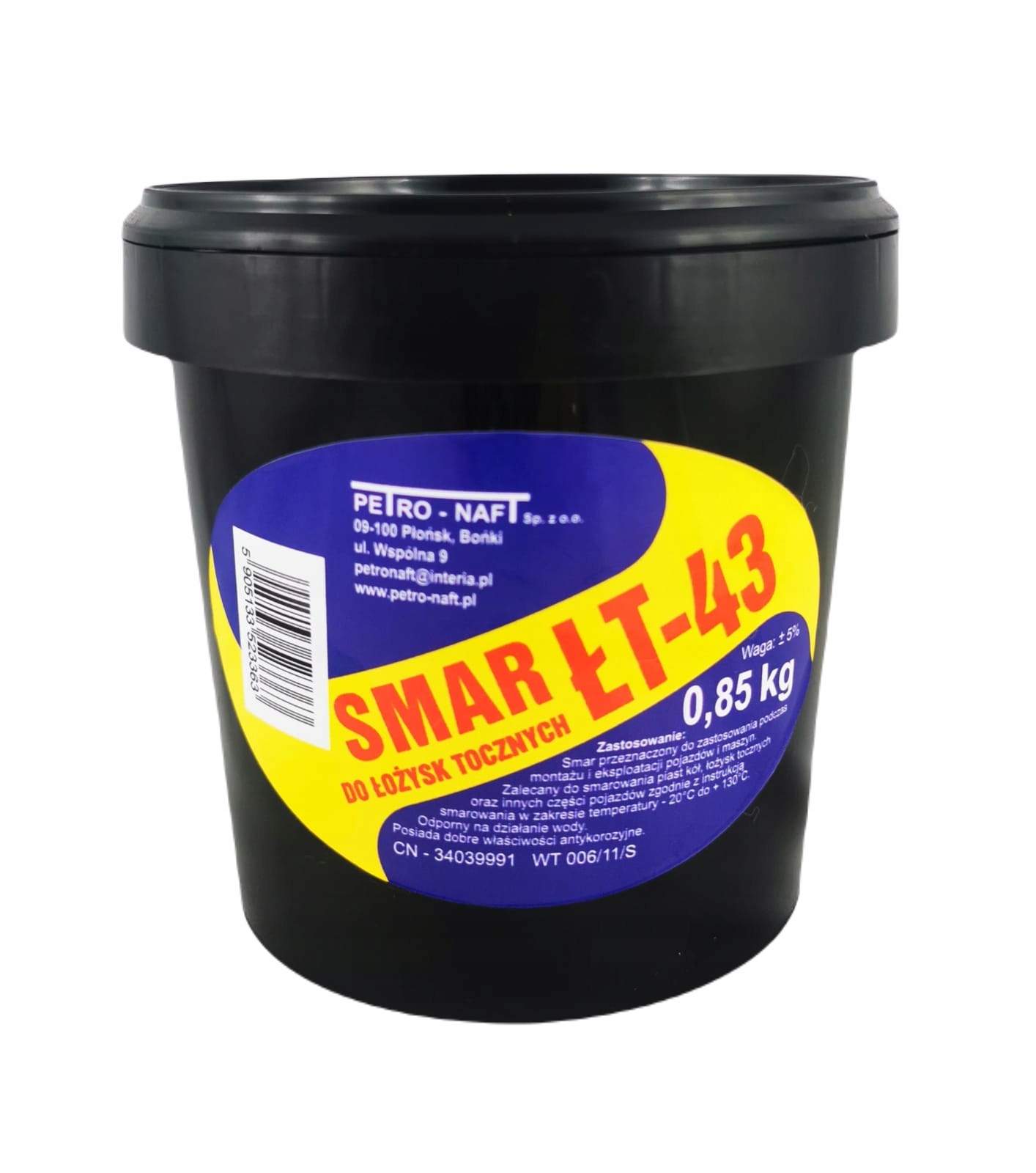 

Smar do łożysk ŁT-43 0,85kg Petro-Naft